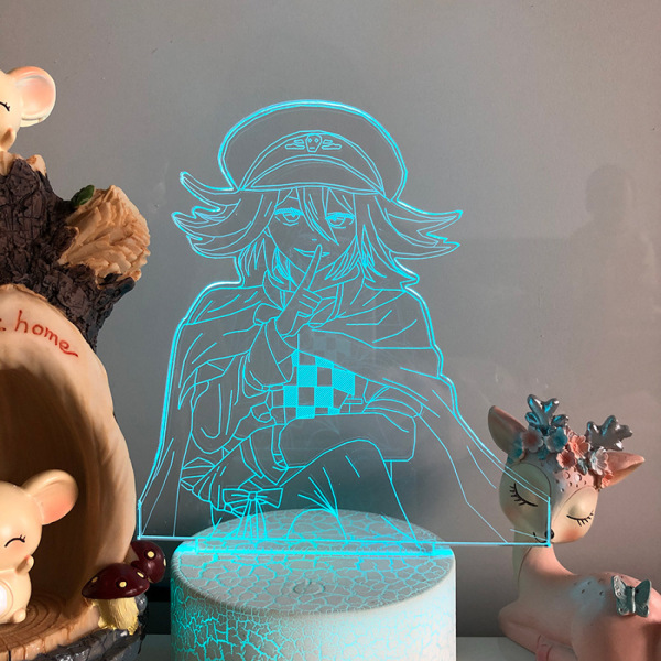 JUSTUP Anime Character Night Light 3D Illusion Lampa Fjärrkontroll för sovrumsinredning Barn Födelsedagspresent --- Crack Seat