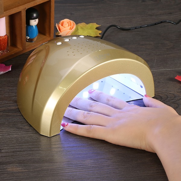2 i 1 36W 21leds UV-nagellampa Ljus Gel Härdande Poleringstork Smart Maskin Golden