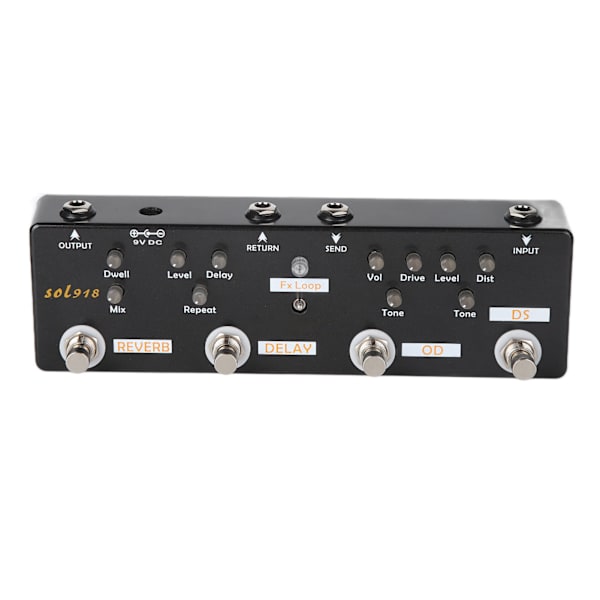 Gitarr Effekt Pedal 5 Lägen Reverb Delay Fx LOOP Distortion Overdrive Gitarr Stämningstillbehör