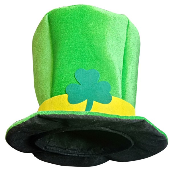St. Patrick's Day Dekorationer Irländsk Festival Hat Stickad Clovers Shamrock High Hat