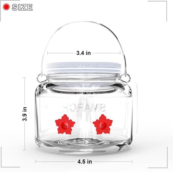 Mason Jar Kolibri Foderautomat med 2 Silikone Blomsterporte Vildfuglefoderautomat Krukke til Udendørs Ophængning til Udendørs Ophængning Have