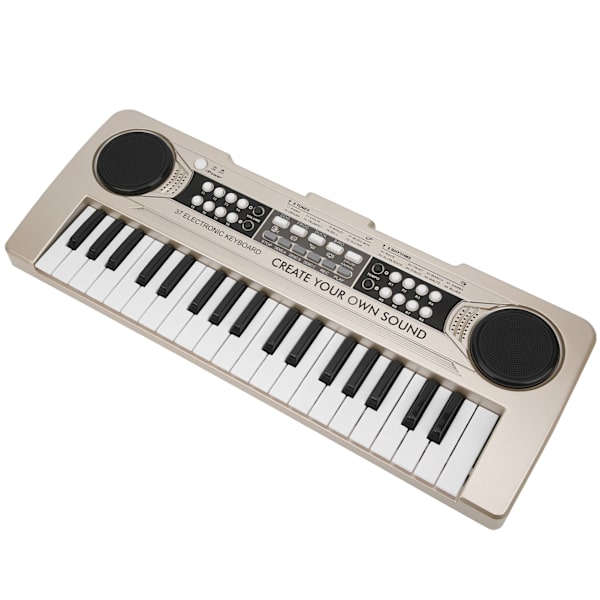 Elektronisk keyboard 37 klaverer børnelegetøj musikinstrument med mikrofonBrun