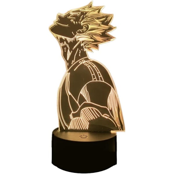 3D Illusion Lampe Anime BOKUTO Figur Led Natlampe til Børns Soveværelse Dekoration Japansk Manga 7 Farve Touch/Fjernbetjening 16 Farver Skiftende RGB Volleybollpojke-A