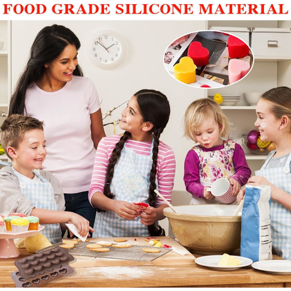 2 stk. Silikon Chokoladeforme, Kvadratisk Silikonform, Non-Stick Chokoladebarform, Genanvendelig Slik Protein Silic