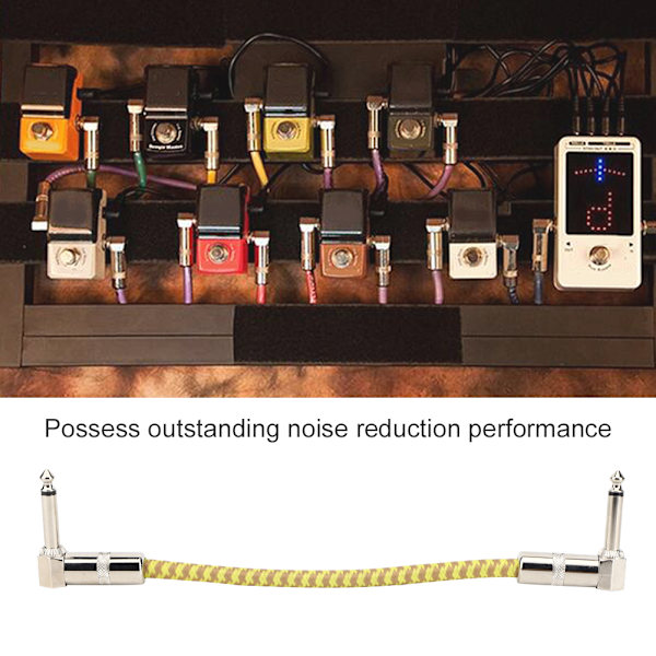 6,35 mm elektrisk gitarr effekt kabel gitarr effektor instrument linje brusreducering gul + brun