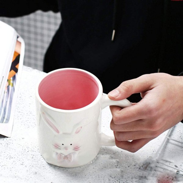 Påskhare kaffemugg påskdekoration present för barn pojkar flickor - keramisk mugg kopp 12oz (kanin
