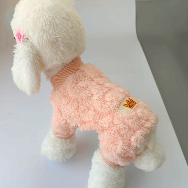 Plys Hund Pyjamas til Koldt Vejr 4 Ben Klæder Hund Kat Stræk Hvalp Killing Onesie med Knapper Varm Blød Kæledyr Jumpsuit Vinterfrakke (Størrelse M)