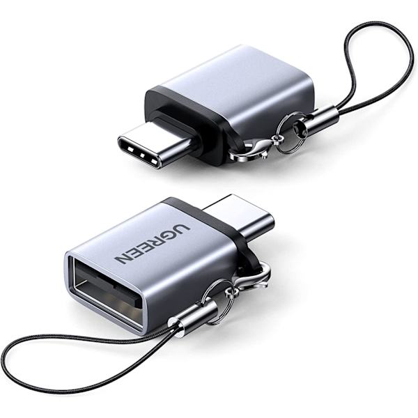 USB C til USB-adapter 3.0  USB C han til USB hun-adapter OTG Type C-adapter til MacBook Pro  MacBook Air  Samsung Notebook  Grå