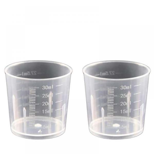 30 ml Medicinkoppar Plastlaboratoriegraduerad bägare Flytande kopp-Mini Klar Köksbakning Matlagning Hemmalab Mätverktyg (10 förpackningar, 1 oz, genomskinlig)