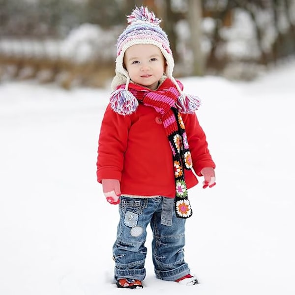 Baby Vantar Vinter Varma Stickade Vantar Magiska Stretchvantar med Fluffigt Foder för Barn Småbarn Flickor 1 2 3 År Gamla, 3 Par