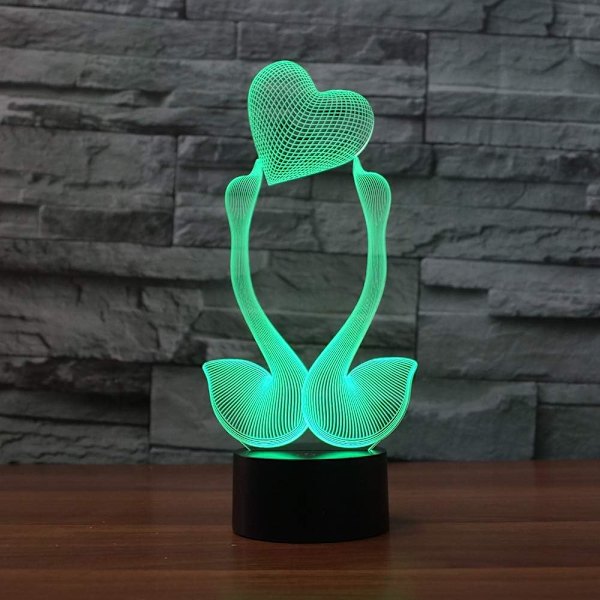 3D Cartoon Swan Fjärrkontroll 16 Färg Nattljus Illusion Akryl LED Bordsängslampa Barn Sovrum Skrivbordsdekor Födelsedagspresenter Leksak för Barn