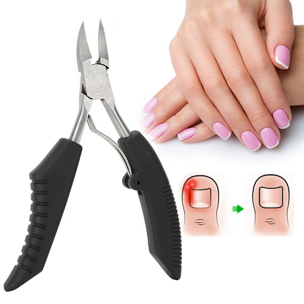 Fingernaglar Tånagel Nagelbandssax Tjock Inväxt Tånagel Klippare Tång Pedikyrverktyg Svart