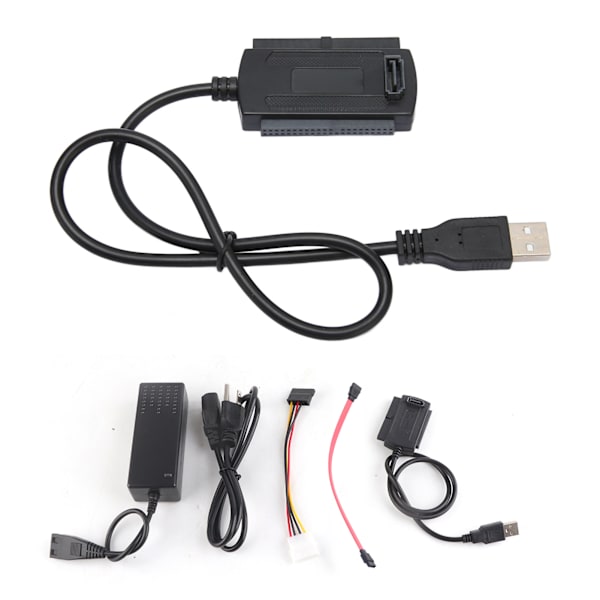 USB 2.0 - IDE SATA -sovitinkaapeli 3 käyttöä kovakiekon muuntokitti 100‑240V