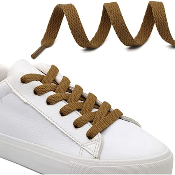 2 par flate skolisser, egnet for skateboardsko og sportsko, 43\" tommer (Khaki)