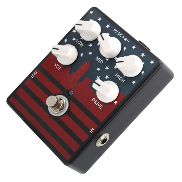 Distortion Gitar Pedal American Retro Instrument med Aluminiumlegering Skal CP‑57 DC9V