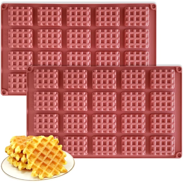2 Stykker 20-Huls Silikon Chokoladeforme, der kan adskilles, Kvadratisk Silikonform, Non-Stick Slik Chokoladebar Form, Genanvendelig Slik Pro B