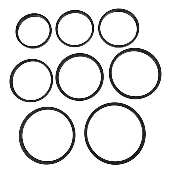 8 st metallstegringar universell linsfilteradapterset 49‑52‑55‑58‑62‑67‑72‑77‑82mm