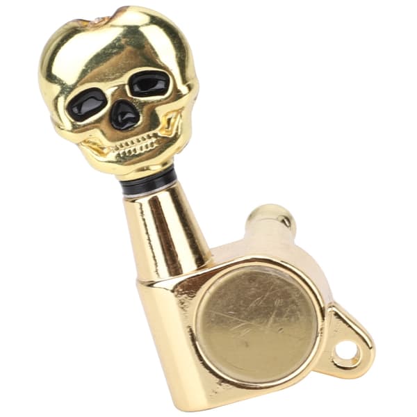 6 stk. Tuning Peg Golden Skull Shaped Elektrisk Guitar Machine Head String Tuner Key