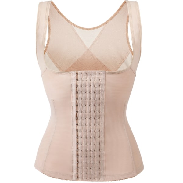 Kvinnors bantningstanktopp midjetränare shaper korsett underbyst cincher body shapewear väst-rosa 5XL(90.5~95kg)