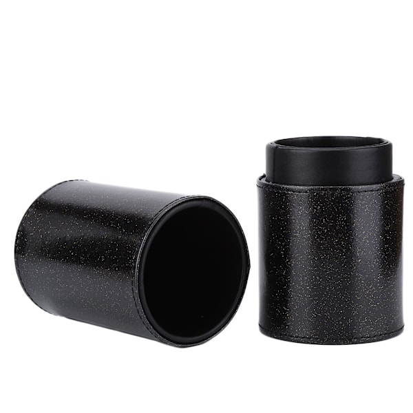 PU Læder Bærbar Makeup Børster Cylinder Holder Kosmetisk Organizer Etui Opbevaringsbeholder (Uden Spænde) Sort
