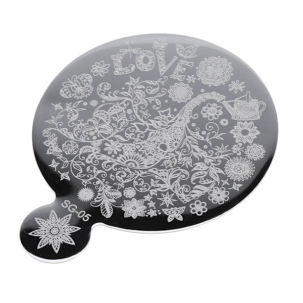 Neglekunst Stempling Mode Spejl Blomst Manicure Plader DIY Polish Print Stempling Skabelon SG-05