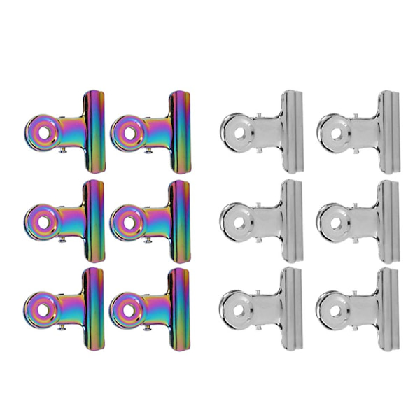 12 stk. negletip clips multifunktionelle fingerforlængelsesclips metalfil papirclips