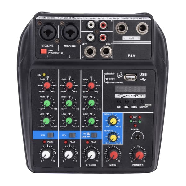 Musikinstrument Mixer 4-kanals med MP3 til Bluetooth til Perform