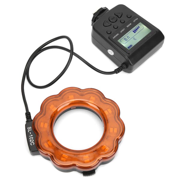 Kameraobjektiv LED-lampe Ringblitzlicht med 40,5/52/55/58/62/67/72/77 mm adapterring