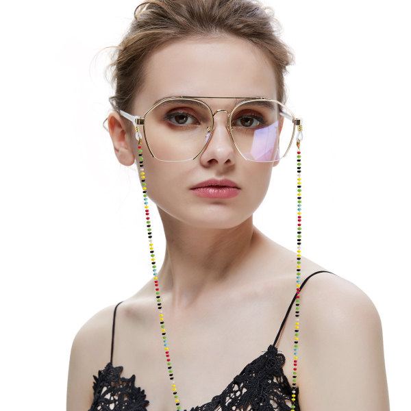 Läsglasögon Chain Beads Solglasögonhållare Mode Halsrem Metallrep 75 cm/29,5 tum