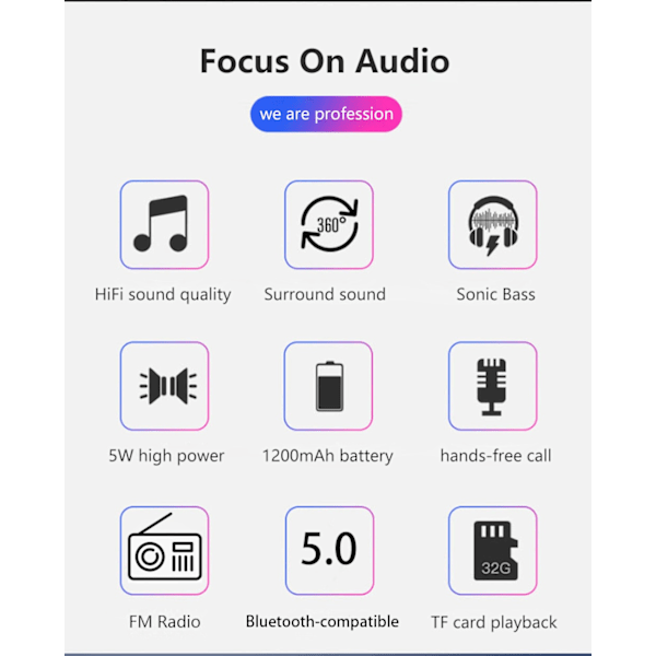 Kannettava langaton Bluetooth-kaiutin Bass Column Ulkoilma sininen USB-kaiuttimet FM-radion AUX TF MP3 puhelimeen
