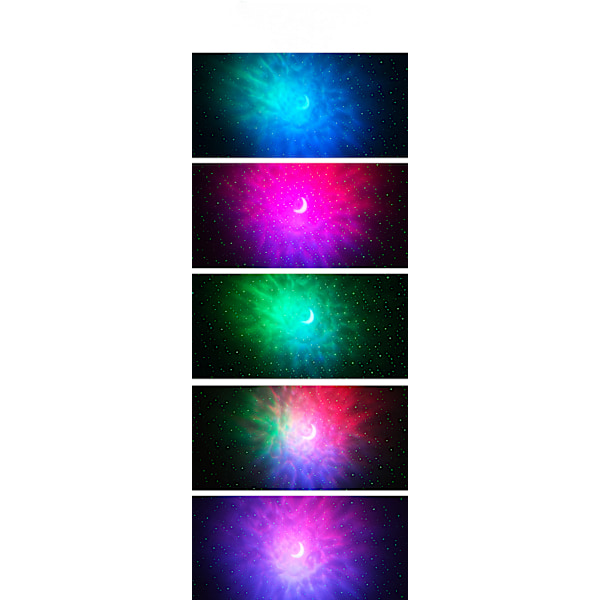 LED-stjerneprojektor, galaksebelysning, intelligent fjernkontroll WIFI måne full himmel stjernevannmønsterlampe tåke aurora hav atmosfærelampe