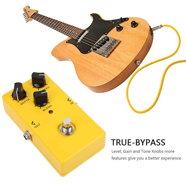 Gul Metall Elektrisk Gitarr Effekt Pedal Mini Gitarr Ljud Chorus Effekt Pedal Processor