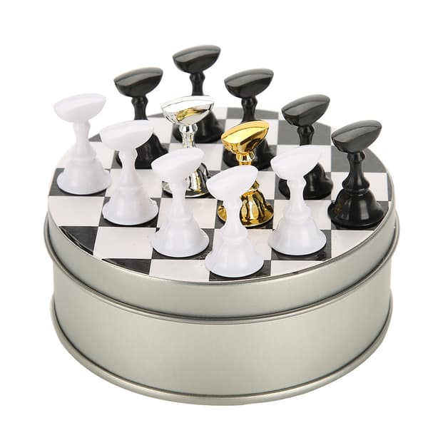 Schackbräda Magnetisk Nagelkonst Spetsställ Akryl Displayhållare Set (Lila Strassbas)