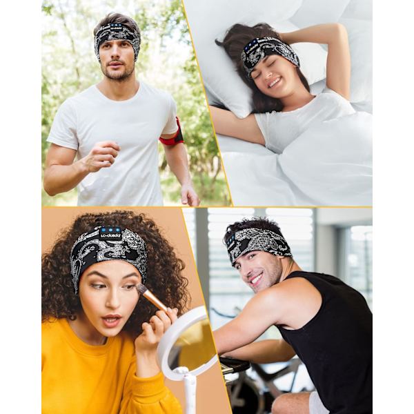 Sömnhörlurar Bluetooth-pannband Musikpannband Trådlöst Band Pannbandshörlurar med tunna HD-stereohögtalare Perfekt för sidosovare, Sport, Y