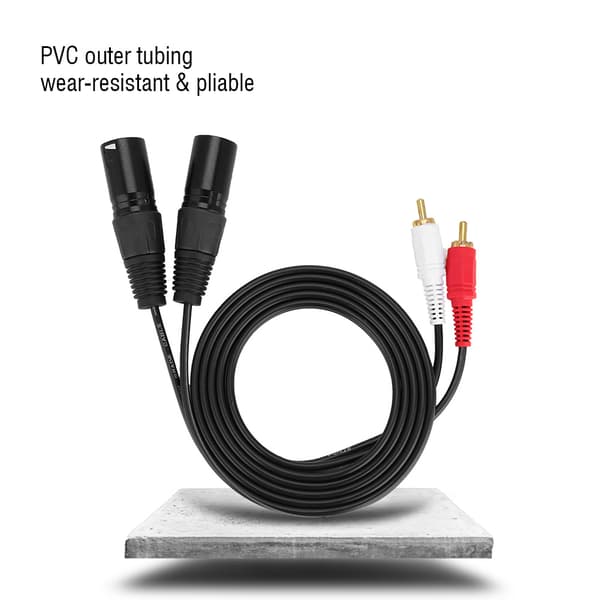 1,5 m mikrofon professionel 3-polet dobbelt XLR han til dobbelt RCA han patchkabel