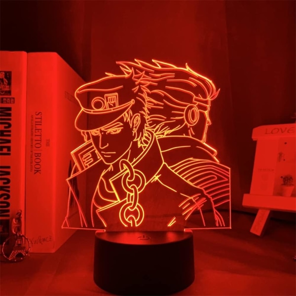 Anime Lys Jotaro Kujo 3D Illusjonslampe USB 7/16 Farger Akryl Led Nattlys Berøringsfjernkontrollbryter Hjemmeromsdekor Manga Bordlampe Barn