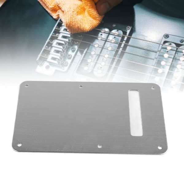 Elektrisk gitarr bakre bakplatta fjäderöverdrag aluminiumlegering slät utseende gitarr bakplatta silver