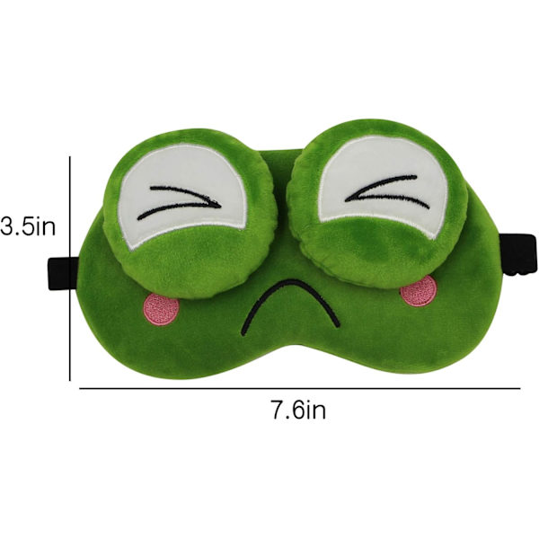 Rolig Groda Sömnmask Mjuk Plysch Justerbar Blindfold Ögonmask Skydd med Återanvändbar för Män Kvinnor Barn