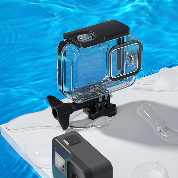 60m djup vattentät fodral för Gopro 8 Black Action Camera med pekskärm baksida 20 meter vattentät djup