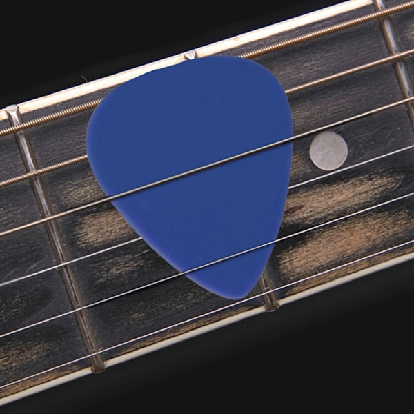 Bärbar Mini Gitarr Plektrumhållare Väska med 8 st Färgglada Plektrum (Svart)