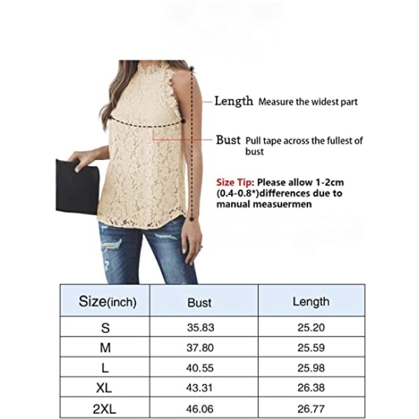 Kvinder Blonder Hæklet Hul Tank Top Casual Bluse Sommer Ærmeløs Skjorter Clubwear ---- Hvid （Størrelse M）