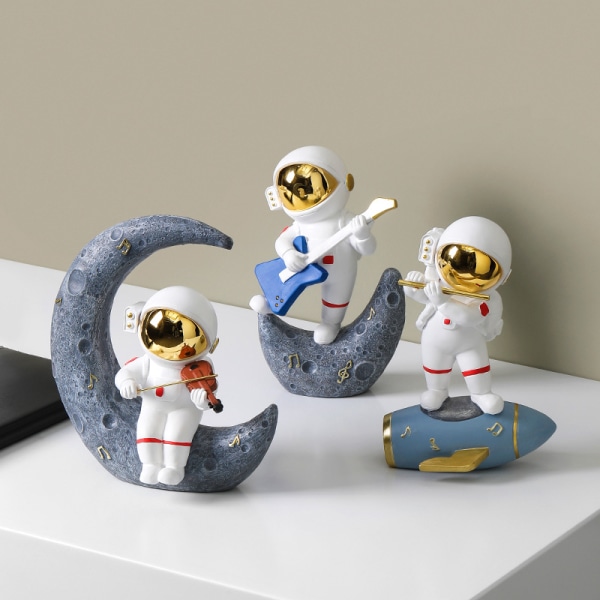 Band astronaut astronaut prydnad grossist vardagsrum skrivbord hem prydnad krimskrams present saxofonspelare guld