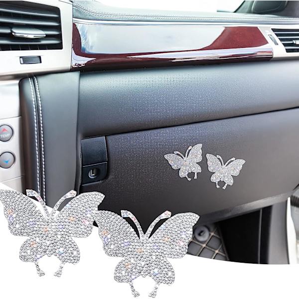 5 stk krystallbilklistremerer sommerfugl bling krystall rhinestone bilklistremerer for bil støtfanger vindu bærbare datamaskiner