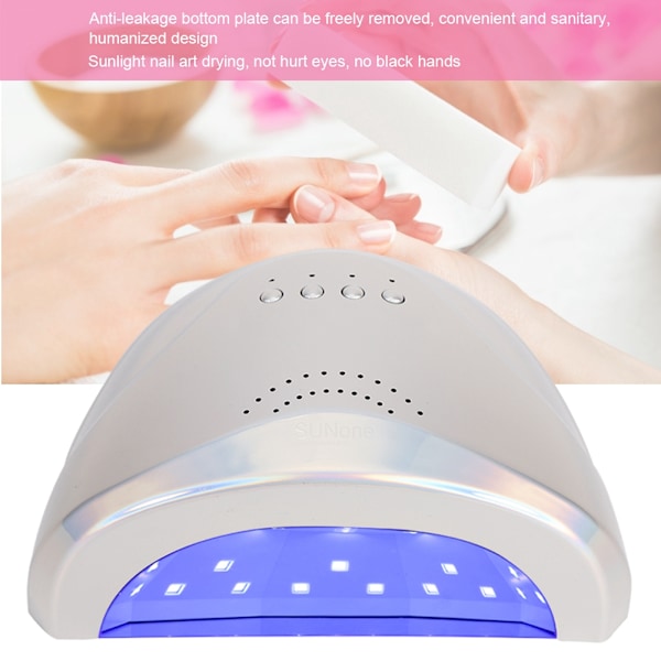Professionell 48W nagelkonst LED-lampa torktumlare gelpolering härdande manikyrverktyg (Silver )