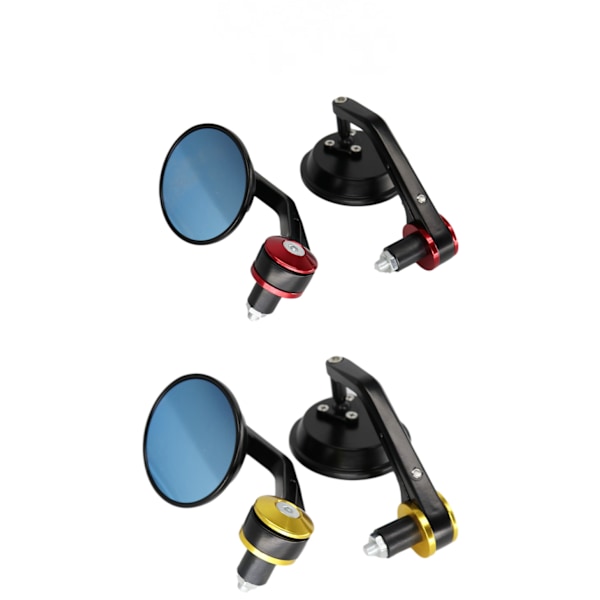 CNC 22mm styr spejl bakspejl spejl - Blå Blå spejl (et par)