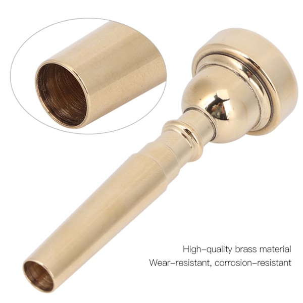 Trompet Mundstykke Holdbart Stilful Messing Professionel Horn Musikinstrument Tilbehør Guld 7C