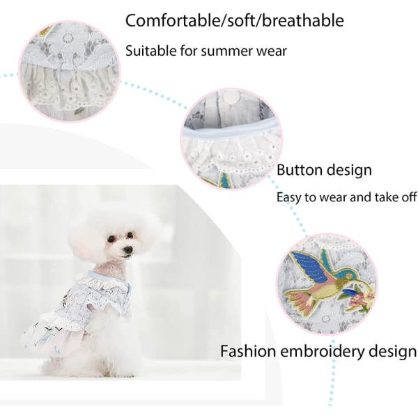 Hundkläder Söta Hundkläder Valp Hund Prinsesskläder Flickor Hundskjortor Kjolar Vår Sommar Kattkläder Hundkläder (S Storlek)