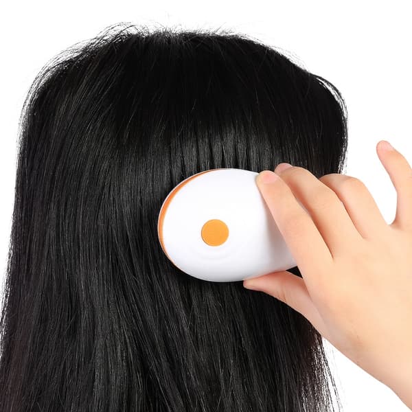 Mini Scalp Massaging Brush Anti-Static Circulation Promoting Electric Massage Comb (Orange)