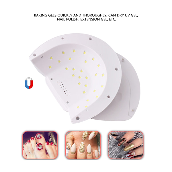 54W Intelligent Neglelakk Tørker UV Gel Lampe Herding Smertefri Maskin Manikyr Verktøy