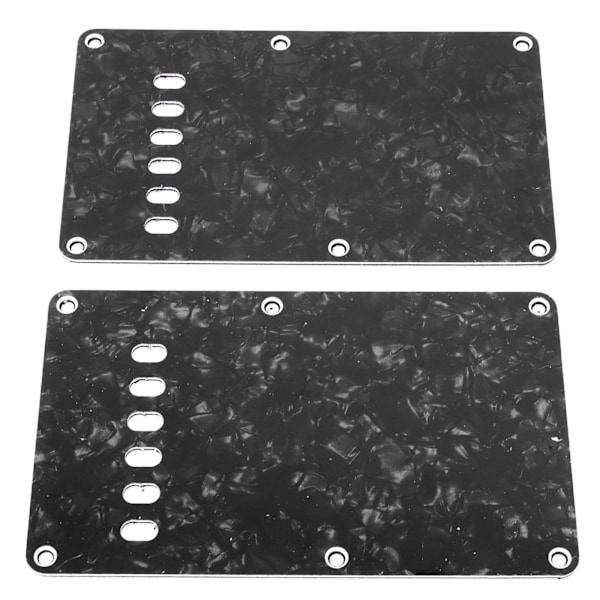 2 stk elektrisk gitar bakdekselplater med 6 hull PVC plast gitarbeskytter bakplate erstatning svart